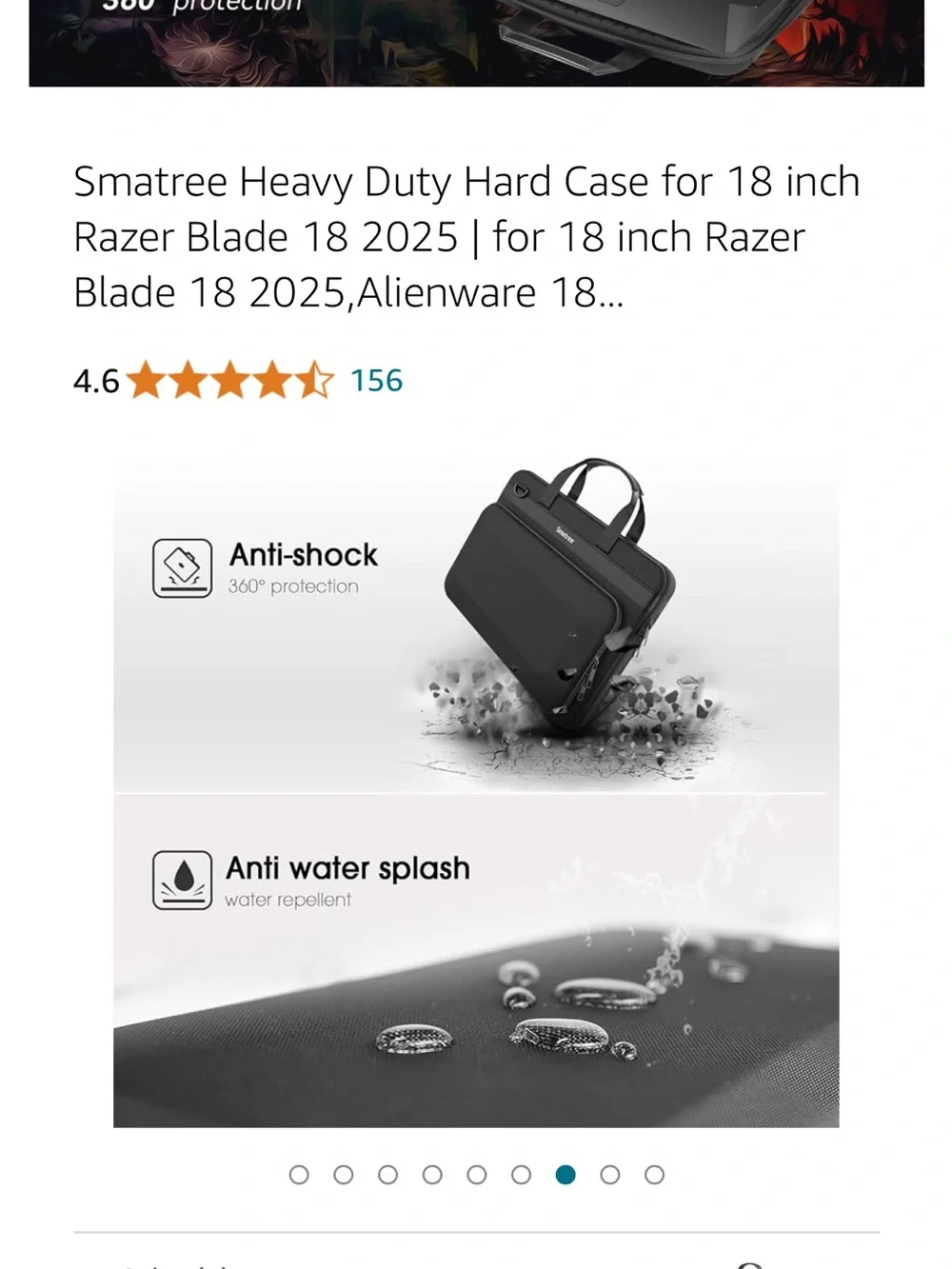 Smatree Black Heavy Duty Hard Laptop Case Shoulder Strap Briefcase